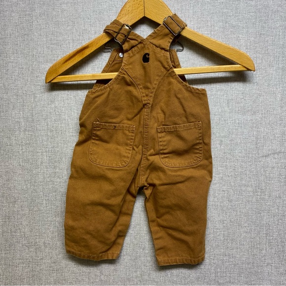 Carhartt Baby 6M Classic Tan Brown Overall Bibs - Picture 2 of 8
